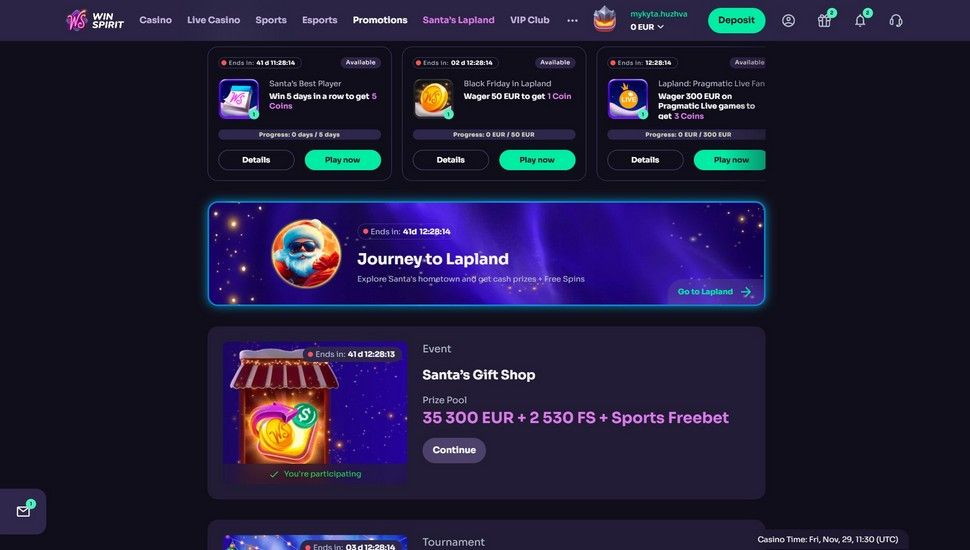 WinSpirit Casino-Website